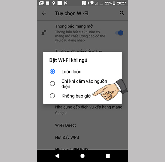 Tắt tính năng